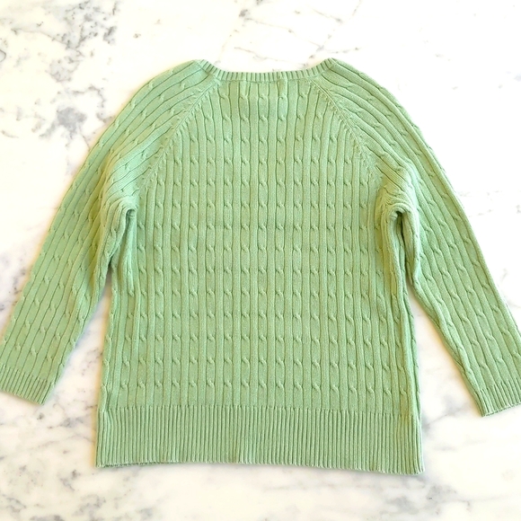 NWOT. Eddie Bauer Stretch V-Neck Knit Patterned Sweater with 3/4 sleeve. - Picture 4 of 4